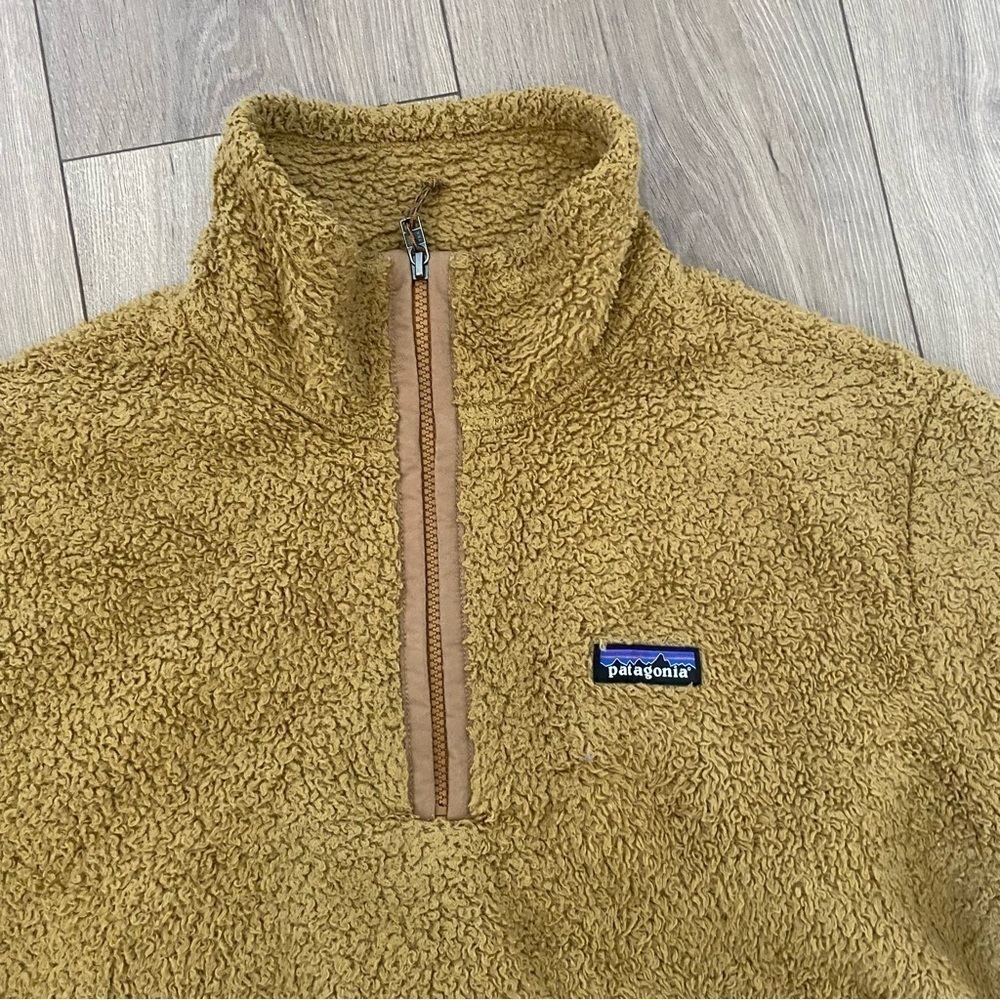 Patagonia Women’s Los Gatos 1/4 Zip Camel Brown Sherpa Pullover Large - Picture 6 of 10